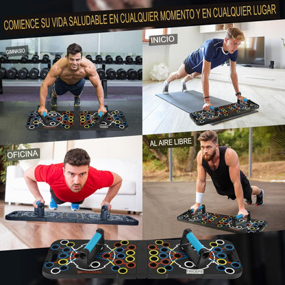 Entrena Todo Tu Cuerpo en Casa – Tabla de Flexiones 56 en 1 Plegable y Ergonómica para Hombres y Mujeres